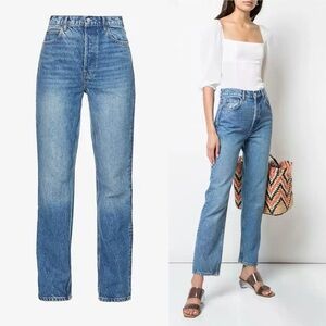 REFORMATION Cynthia Jeans Straight High Rise Blue Straight Size 26